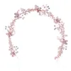 Or Rose cristal perle ornements bandeau fleur mariée à la main diadème cheveux femme mariage casque bijoux fête