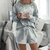 2021 Tie Dye Pajama Set Kvinnor Loggawear Pyjamas Plus Storlek Lounge Wear Homewear PJs Kvinnor Sleepwear Home Suit Ladies X0526