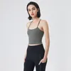 Gilet da yoga con imbottitura sul petto Canottiere da donna Camis Reggiseno sportivo Cintura a spalla sottile Parte posteriore a forma di Y Mezza fionda Moda da corsa Fiess Abbigliamento da palestra 688s