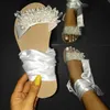 Zomer nieuwe mode voet ring riem sandalen grote maat riemen kristal kralen trend prinses wind explosie licht schoenen voor vrouwen y0907