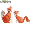 ERMAKOVA Nordique Moderne Abstrait Géométrique Orange Figurine Statue Ornement De Bureau Bureau Décoration Animale Résine Artisanat 210607