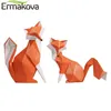 Ermakova Nordic Nowoczesny Streszczenie Geometryczna Pomarańczowa Figurka Statua Desktop Ornament Office Home Decoration Resin Craft 210607