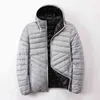 Schinepon Men White Duck Down Jacket Ultra Lichte Dunne Jas met Hood Twee Kant dragen Bovenkleding 211204