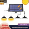 Vier kop zonnedeksels hanglampje buitenbuiten LED -lichten met lijn warme of witte verlichting voor camping tuinwerf