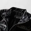 Mens Leather Jackor Casual Winter Fleece Jacka Biker Leather Coats Windbreaker Male Warm Stand Collar Pu Läder Jackor 211201