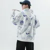 Mäns Hoodies Sweatshirts Höst Oversized Mens Hooded Harajuku Streetwear Grafiska Pullovers Man Kläder Mode Tonåringar Killar Par Z2