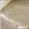 Ankiety Najwyższa jakość 925 Sterling Sier Women Jewelry B lśniąca złota łańcuch łańcucha fali dla Lady Aessories Girl Christmas Present Drop 8397209