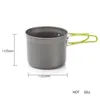 1-2Persons Ultralight Camping Porslin Pott Pan Köksredskap Utensil Utomhus Väska Vikning Fotvandring Picnic Backpacking