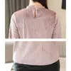 Мода женские топы и блузки с длинным рукавом велюровые блузки рубашка плюс размер 3XL Blusas Feminina 6702 50 210508