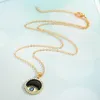 S2533 Fashion Jewelry Evil Eye Necklace Eyelash Rhinstone Blue Eyes Round Pendant Choker Necklaces