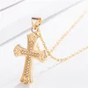 Diamond Jesus Cross Collares colgante Believe Gold Collar Cadenas para Mujeres Hombres Joyería de moda Will and Sandy