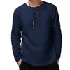 Men's T-Shirts Men Fashion Leisure Wild Tshirt Summer Long Sleeve Round Neck T-shirt Simple Breathable Sunscreen 2022 Base Shirt