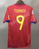 スペインレトロなインエスタッカーサッカージャージーホーム離れた1994 Raul Hierro Luis Ensrique Xavi Alonso Caminero 08 96 10 12 David Villa Puyol Pique Torres古典的なフットボールのシャツ