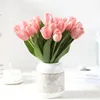 NOUVEAUMulticolore Tulipes Artificielles Fleurs Faux Faux Bouquet Real Touch Arrangement De Fleurs Home Room Office Party Décoration De Mariage RRB11617