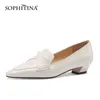 Sophitina Loafers женский повседневный квадратный каблук ручной работы твердой швейной леди обувь TPR нескользящая подошва корова кожа женская обувь AO102 210513