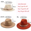 Fedora Hats for Women Men Wide Brim Thick Gold Chain Band Felted Hat Jazz Cap Winter Autumn Panama Red Luxury Hat Chapeau Femme 218082661