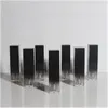 Gradiënt zwart vierkant vloeistof lip glanzend buis lege diy handwerk lippenstift lippen buizen cosmetische containers flessen voor make-up 20pcs
