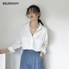 Vintage Blouse Women Spring Fall Long Sleeve Shirt Korean Style Loose Casual White Chiffon Tops Elegant Female Simple OL Blusas 210520