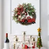 Guirlande de fleurs décoratives camion rouge citrouille guirlande guirlande de noël fenêtre porte décoration murale automne décor mariage suspendus cintres Garla