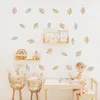 Wandaufkleber Boho Blätter Aquarell Kindergarten Abnehmbare DIY Peel- und Stick Decals für Kinderzimmer Innenausstattung