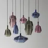 Anhänger Lampen Nordic Farbe Doppel Glas Lichter Schlafzimmer Lampe Wohnzimmer Luxus Haus Esszimmer Diamant Dekorative Hängende Leuchten