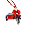 Familj Diy Namn Doll Motorcykel Santa Claus Hem Juldekoration Xmas Hängande Resin Pendant Ornaments