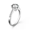 Antieke zes tanden 1Ct ronde geslepen diamant massief platina 950 ring verlovingssieraden5173381