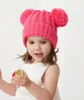 Baby Knit Cap Kid Crochet Beanies Hat Girl Pony Tail Caps Varm Mok Stretchy Caps 8 Färger Barn Woolen Stickade Hattar Casual HeadGear