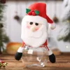 クリスマスキャンディボックスハンディングハンド子供のクリエイティブギフト透明なプラスチック人形ストレージボトルサンタクロースバッグ甘い新年の家族パーティーの装飾
