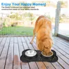 Benepaw Antislip Double Gamelle pour chien avec tapis en silicone en acier inoxydable durable No Spill Pet Feeding Bowl Eau potable Feeder Y200922