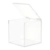 Effacer acrylique cube faveur boîte de stockage en plastique plexiglas fête de mariage cadeau paquet organisateur bureau à domicile utilisation 211102