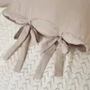 Bowknot Bow Tie Ribbon Bedding Set Tan Butterfly Bowtie Duvet Cover Set Single Twin Full Queen King Size 2/3 pcs 210319