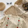 MILANCEL秋の子供服の女の子は刺繍のブラウスとズボンを設定2個211025