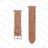 Apple Watch Band IWatch Strap 7 2 3 4 5 6 SEシリーズラグジュアリー41mm 42mm 38mm 40mm 44mmレザーリストバンドブレスレット男性女性ギフトファッションデザイナースマートストラップ