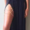 Belts Women Sexy Rhinestone Multi Layers Leg Chain Metal Elastic Thigh Belt Garter Body Jewelry For Club Party Beach Accessory263A