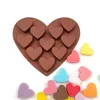 En gros 10 cavités bricolage coeur forme savon moule Silicone chocolat bonbons moule savon faisant des fournitures pour gâteau décoration outil