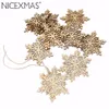 10pcs Merry Christmas Tree Hanging White Snowflake Ornaments Decoration Christmas Holiday Party Home Decor