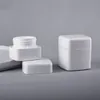 White PP cosmetic jars square plastic bottle lip balm eyes/face cream container BPA free(without logo) 30g 50g