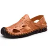 Sandales pour femmes noir été mode cuir marron Sandy plage sandale nouveaux hommes chaussures taille 38-44 Code: 92-176623 5 5