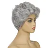 Korte Bob Synthetische Pruik Simulatie Menselijk Haar Pruiken Grijze Natuurlijke Wave Perruques de Cheveux Humains WIG-038
