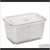 Housekeeping Organization Home Gardenkitchen Storage Box Fresh-Keeping Refrigerator Fruit Vegetable Drain Crisper Container 20X13Dot5X11Dot5