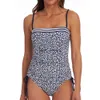 Tummy Control Tankini Kvinnors Baddräkt Feminin Bikinis Set Swimwear Leopard Två bitar Avtagbara Baddräkter