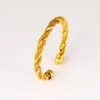 Bangle gif18k amarelo gf dourado crianças childs torq pulseira torque t torcido aberto cetim polido articulado jovem