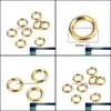 Otros accesorios de joyería Componentes Anillos de salto abiertos de acero inoxidable Círculo Anillo de color dorado para hacer bricolaje Aessories hechos a mano 4 mm de diámetro. Gota d