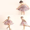 Detaljhandel 2-8 år söt bomull prinsessa klänning sling ärmlös kläder baby flicka koreansk blommig vår sommar fall q0716