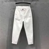 Wiosna Letnie kobiety Długość kostki Spodnie Plus Rozmiar Stałe Bawełniane Denim Luźne Harem White Black Elastyczny Talia Jeans M-3XL D68 210922