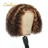 Perruques de cheveux humains bouclés courts cheveux brésiliens bouclés Bob perruque Remy mettre en évidence Bob perruques 1B/27 Ombre Bob avant de lacet perruques pour les femmes directe d'usine