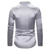 Chemises décontractées pour hommes Hommes Noir Manches longues Bouton Down Robe 2021 Brillant Satin Soie Satin Chemise Hommes Business Party Mâle Chemi3404