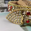 أزياء BB Simon Rhinestone Belt for Women Designer Mens مع أحزمة أحجار Rhinestons الكاملة من Golden Big Buckle