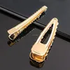 Golden Bling Hair Clips Clamp Barrettes Simple Crystal Bobby Pins Clip for Women Girls Fashion Jewelry Will and Sandy